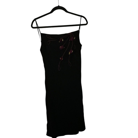 Papell Boutique Black Dress with Purple Floral Details - Picture 1 of 5